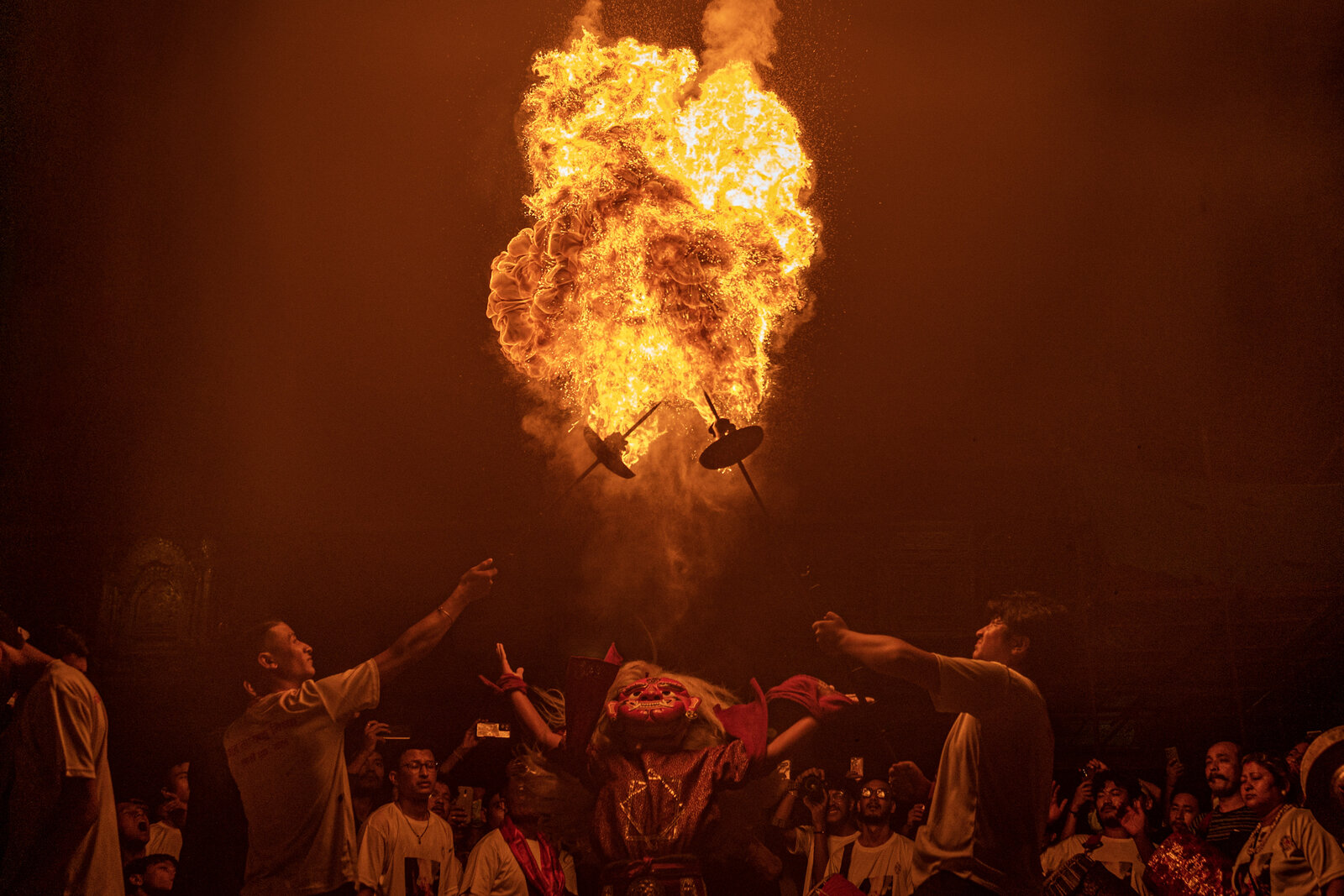 Mi Pwa Lakhe traditional Newar dance at Patan Durbar Square, Nepal